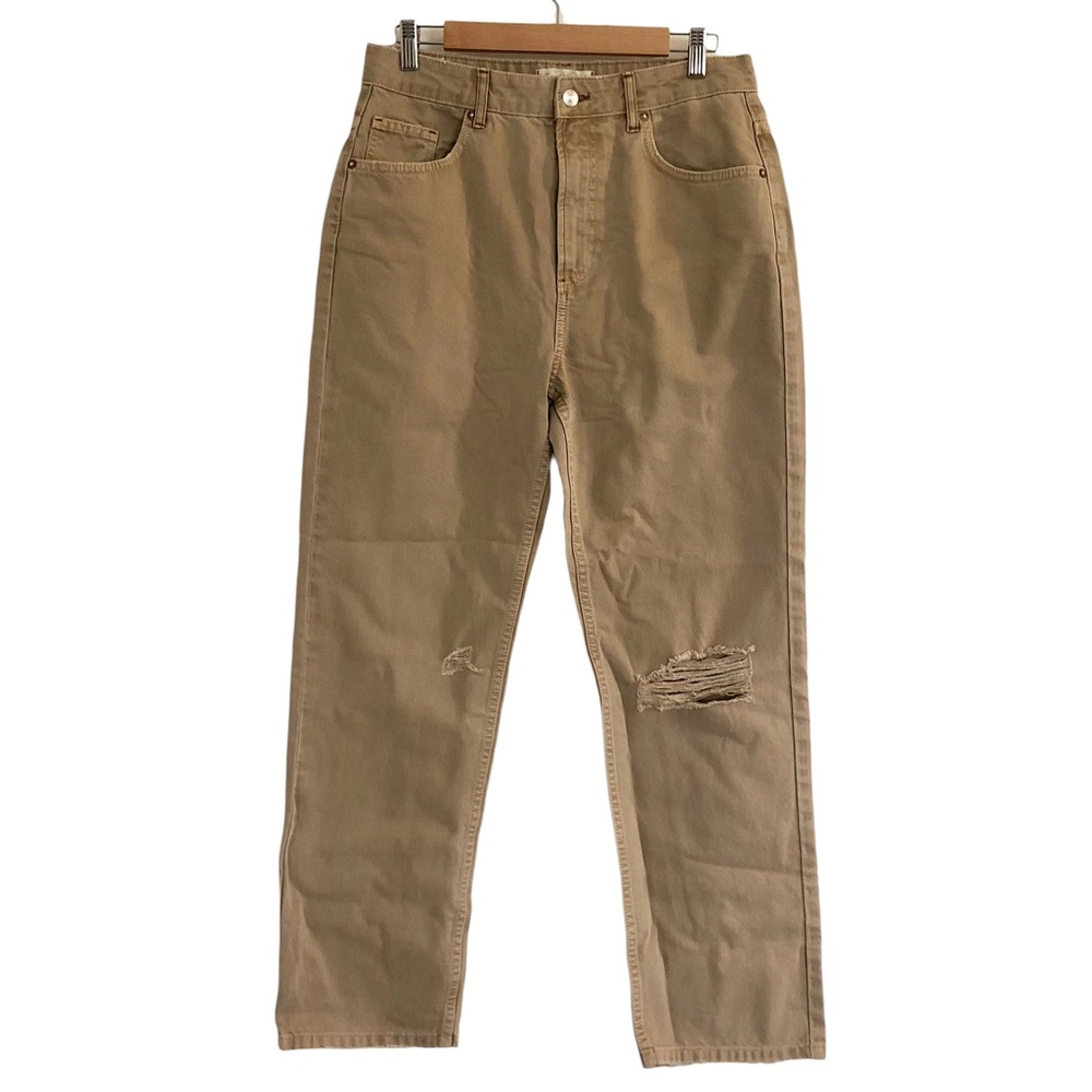 NWOT Free People Women's Dakota Straight High Rise Cafe Au Lait Distressed 30 - Picture 2 of 7
